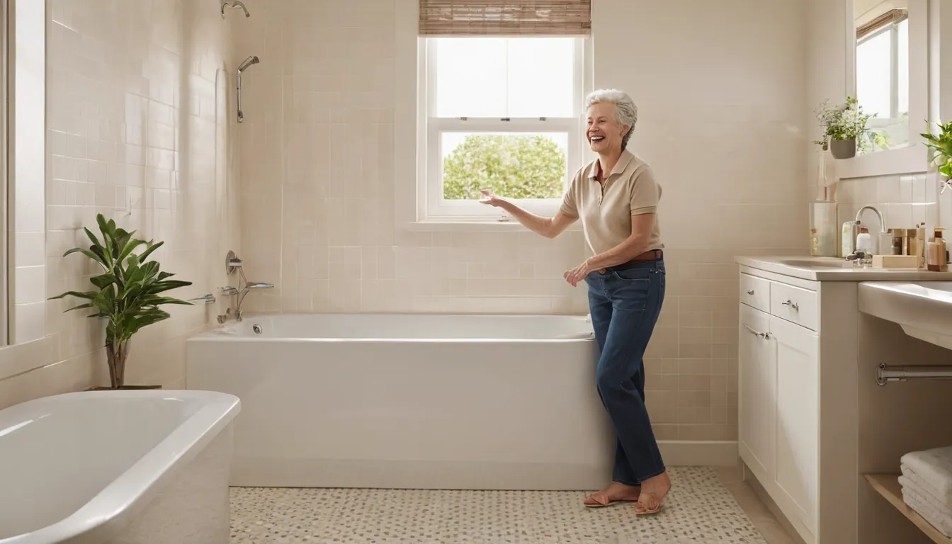 A calm, well-lit bathroom in a Burlington home with a walk-in tub