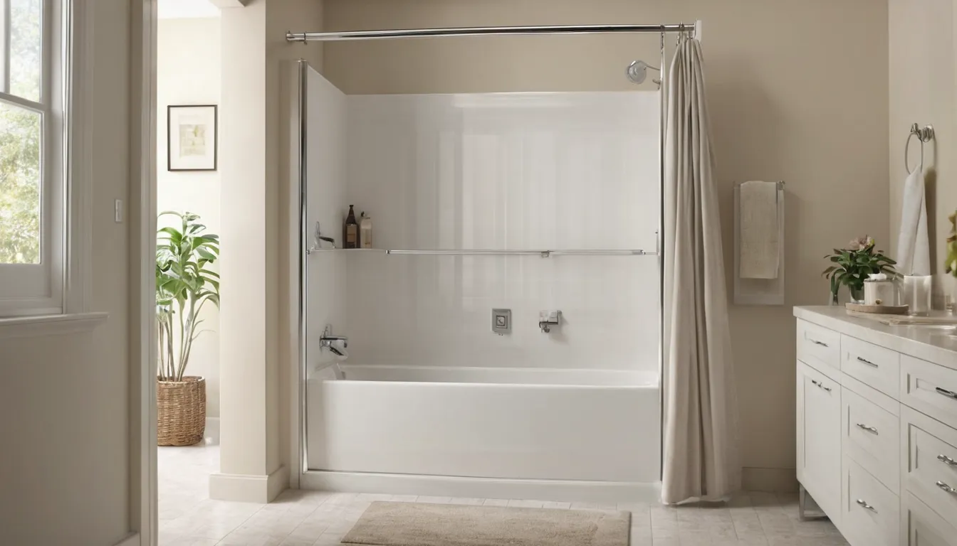 Smiling older homeowner sitting beside a walk-in tub in a bright bathroom in the Burlington area